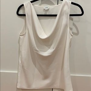JCrew White Cowl Neck Blouse